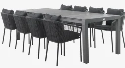 New HESTEHAVE + GILJAMesa HESTEHAVE L205/275 negro + 4 sillas GILJA gris Conjuntos Mesa Y Sillas De Jardín