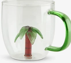 Outlet HILMERTaza HILMER Ø8xA9cm 32cl cristal con palmera Vasos Y Tazas