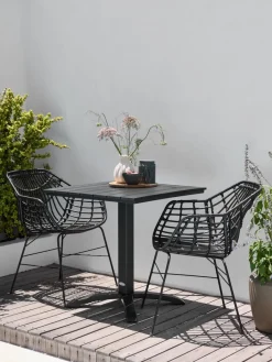 New HOBRO + ILDERHUSEMesa HOBRO L70 + 2 sillas ILDERHUSE Conjuntos Mesa Y Sillas De Jardín