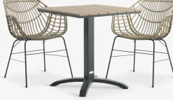 Sale HOBRO + ILDERHUSEMesa HOBRO L70 + 2 sillas ILDERHUSE Conjuntos Mesa Y Sillas De Jardín