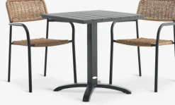 New HOBRO + ORKANGERMesa HOBRO L70 + 2 sillas ORKANGER natural Conjuntos Mesa Y Sillas De Jardín