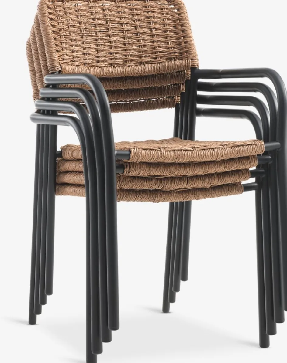 Outlet HOBRO + ORKANGERMesa HOBRO L70 + 2 sillas ORKANGER natural Conjuntos Mesa Y Sillas De Jardín
