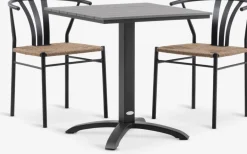 Sale HOBRO + TAGMARKMesa HOBRO L70 + 2 sillas TAGMARK negro Conjuntos Mesa Y Sillas De Jardín