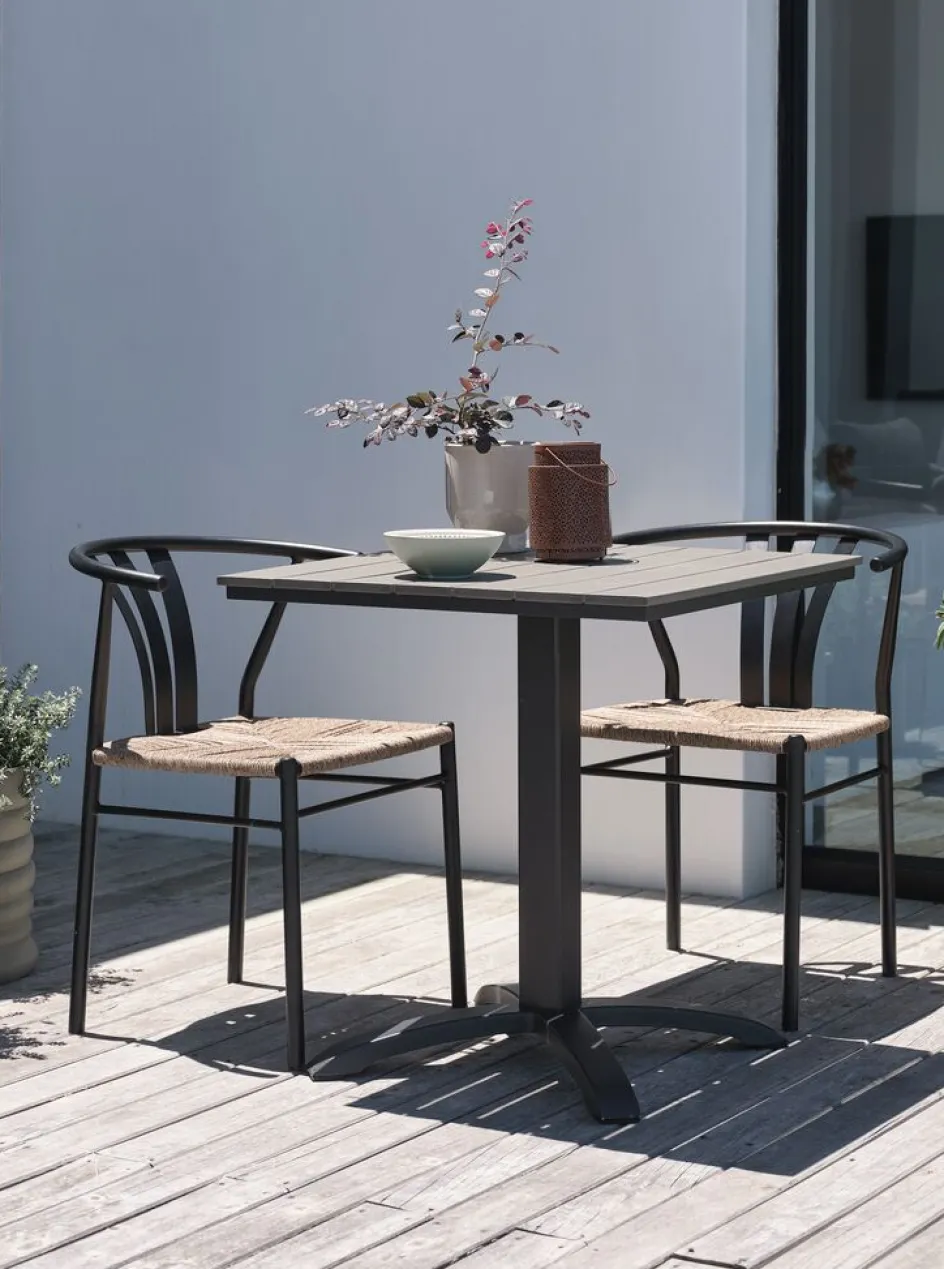 Sale HOBRO + TAGMARKMesa HOBRO L70 + 2 sillas TAGMARK negro Conjuntos Mesa Y Sillas De Jardín