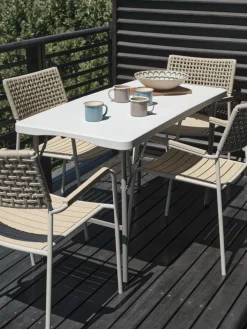 Best HOLMENMesa plegable HOLMEN A60xL124 blanco Mesas De Jardín|Mesas De Camping