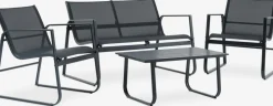 New HORNSLETConjunto muebles jardín HORNSLET 4 plazas Conjuntos Mesa Y Sillas De Jardín|Muebles De Jardín