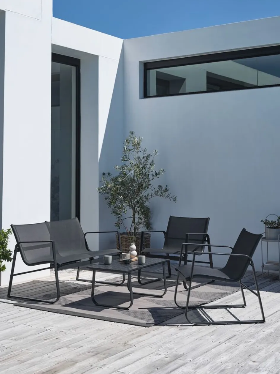 New HORNSLETConjunto muebles jardín HORNSLET 4 plazas Conjuntos Mesa Y Sillas De Jardín|Muebles De Jardín