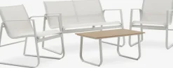 Sale HORNSLETConjunto muebles jardín HORNSLET 4 plazas beis Conjuntos Mesa Y Sillas De Jardín|Muebles De Jardín