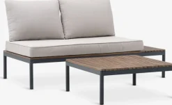 New HOUConjunto muebles jardín HOU 2 plazas madera dura Conjuntos Mesa Y Sillas De Jardín|Muebles De Jardín
