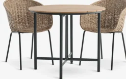 Best HOVVIG + TUERNEMesa HOVVIG L10/90 + 2 sillas TUERNE natural Conjuntos Mesa Y Sillas De Jardín