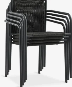 Discount HSTEHAVE + KRISTIANSTADMesa HESTEHAVE L205/275 negro + 4 sillas KRISTIANSTAD verde Conjuntos Mesa Y Sillas De Jardín