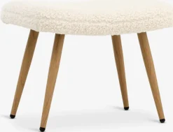 Hot HUNDESTEDReposapiés HUNDESTED felpa blanco crudo/color roble Sillones
