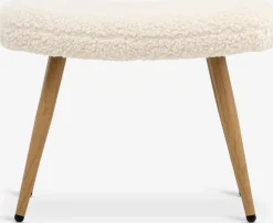 Hot HUNDESTEDReposapiés HUNDESTED felpa blanco crudo/color roble Sillones