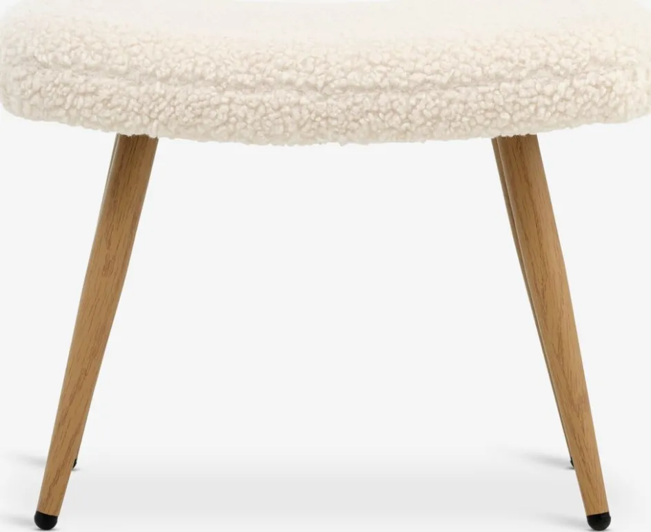 Hot HUNDESTEDReposapiés HUNDESTED felpa blanco crudo/color roble Sillones