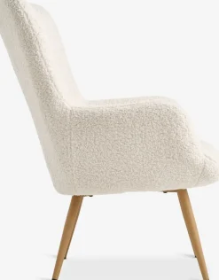 Online HUNDESTEDSillón HUNDESTED felpa blanco crudo/color roble natural Sillones