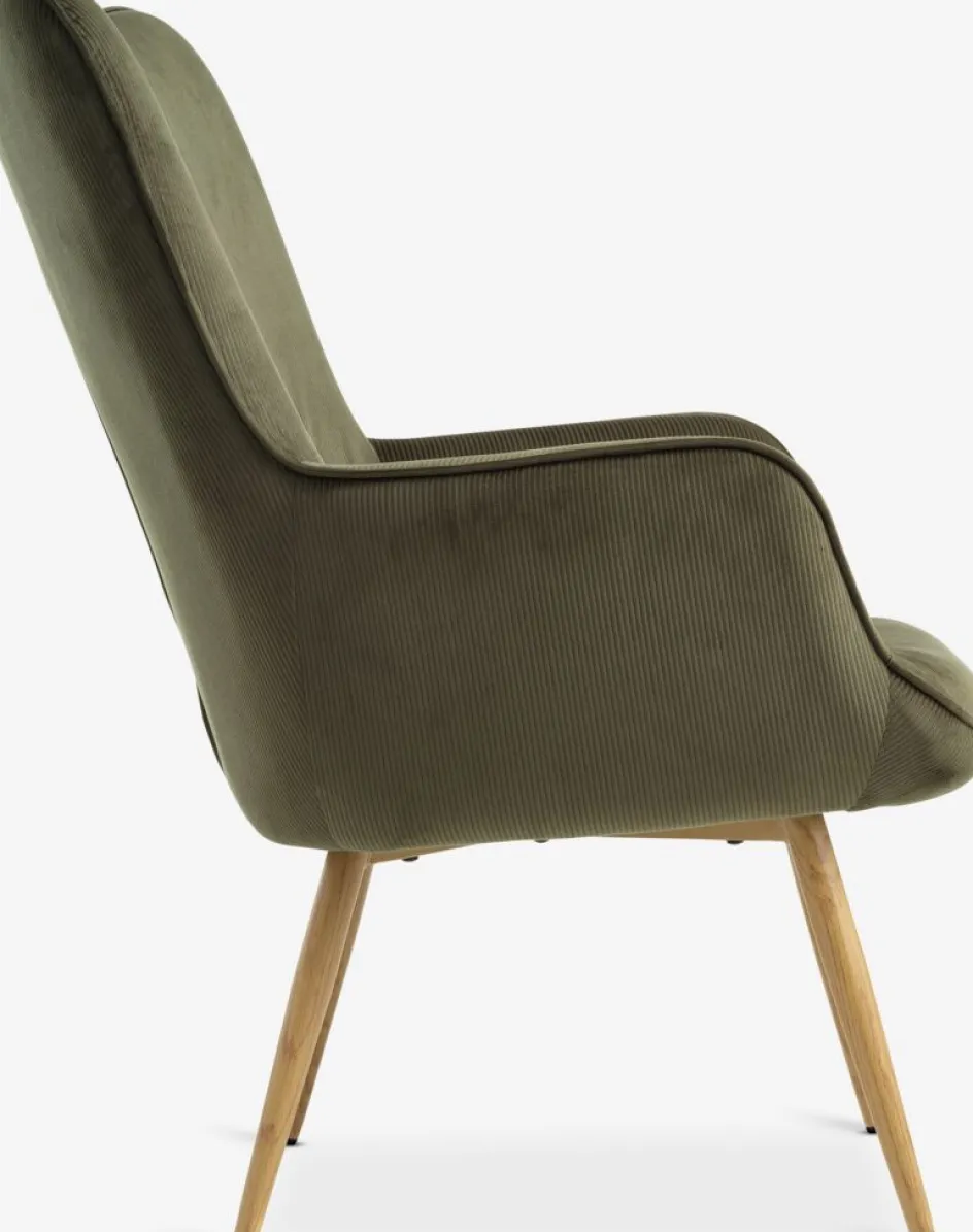 Hot HUNDESTEDSillón HUNDESTED pana /color roble natural Sillones