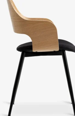 Online HVIDOVRESilla de comedor HVIDOVRE /tela negro Sillas De Comedor