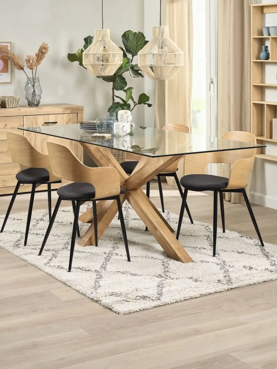 Online HVIDOVRESilla de comedor HVIDOVRE /tela negro Sillas De Comedor