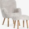 New HVILSTEDSillón HVILSTED con reposapiés felpa blanco crudo/natural Sillones