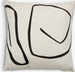New HVITVEISCojín HVITVEIS 45x45 blanco crudo/negro Cojines