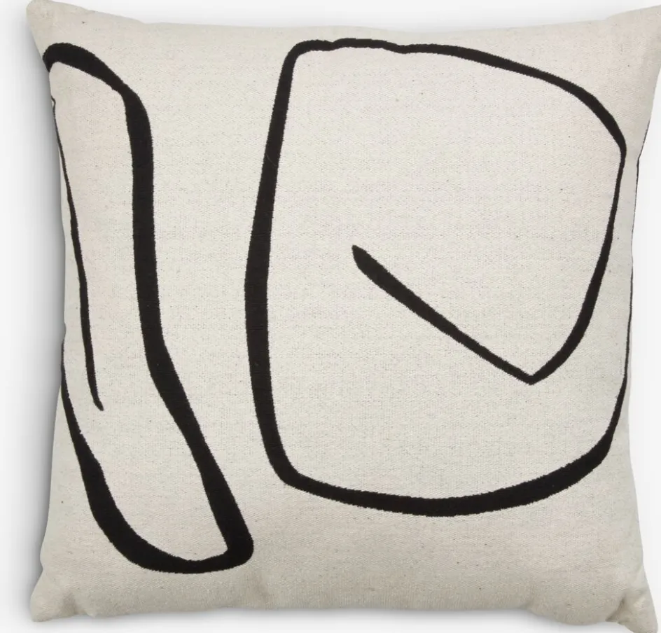 New HVITVEISCojín HVITVEIS 45x45 blanco crudo/negro Cojines
