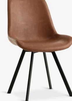 Discount HYGUMSilla de comedor HYGUM giratoria polipiel marrón/negro Sillas De Comedor