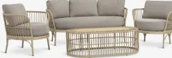 Outlet ILLERUPConjunto muebles jardín ILLERUP 4,5 plazas natural Conjuntos Mesa Y Sillas De Jardín|Muebles De Jardín