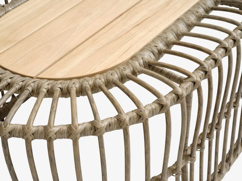 Outlet ILLERUPConjunto muebles jardín ILLERUP 4,5 plazas natural Conjuntos Mesa Y Sillas De Jardín|Muebles De Jardín