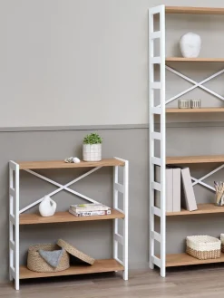 INTRUPEstantería INTRUP ancha 3 estantes blanco/roble natural Estanterias Y Librerías|Estanterias Y Librerías