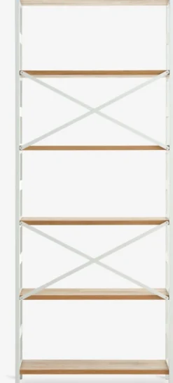 Outlet INTRUPEstantería INTRUP ancha 6 estantes blanco/roble natural Estanterias Y Librerías|Estanterias Y Librerías