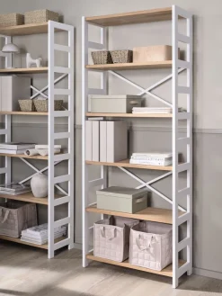 Outlet INTRUPEstantería INTRUP ancha 6 estantes blanco/roble natural Estanterias Y Librerías|Estanterias Y Librerías