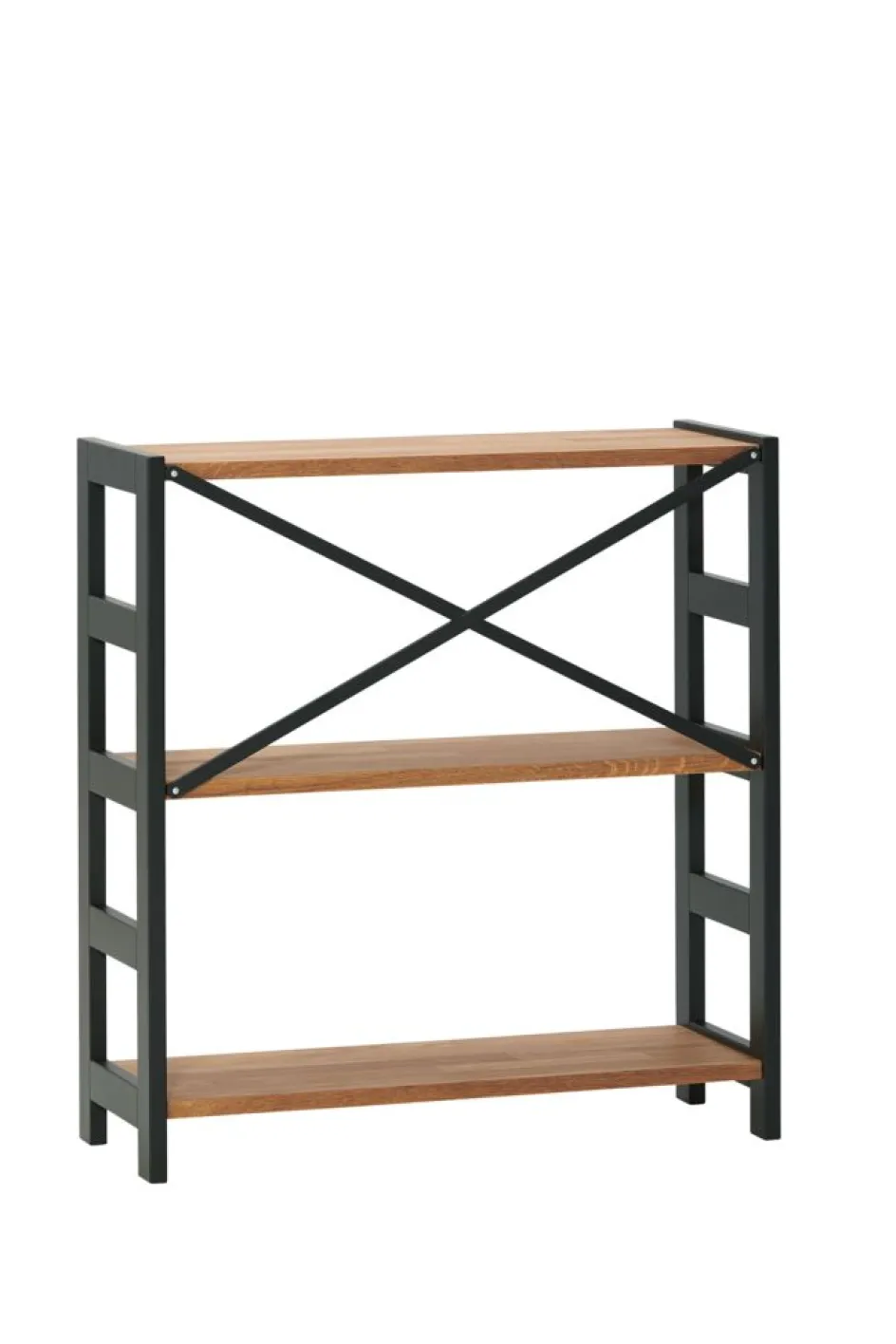 INTRUPEstantería INTRUP ancha 3 estantes negro/roble natural Estanterias Y Librerías|Estanterias Y Librerías
