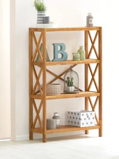 JANNERUPEstantería JANNERUP ancha 4 estantes roble natural Estanterias Y Librerías|Estanterias Y Librerías
