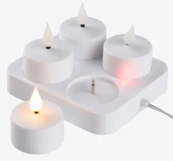 Outlet JANSSONVelas pequeñas LED JANSSON blanco/negro con cargador Velas LED