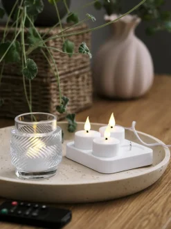 Outlet JANSSONVelas pequeñas LED JANSSON blanco/negro con cargador Velas LED