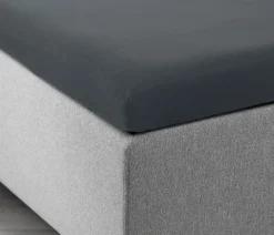 New JASMINGOLDSábana ajustable topper jersey JASMIN 90x200x6-10 gris Sábanas Para Colchones|Sábanas Para Toppers