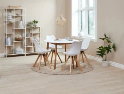 Best JEGIND + BLOKHUSMesa JEGIND Ø105 blanco + 4 sillas BLOKHUS blanco Mesas De Comedor|Conjuntos De Comedor