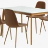 JEGIND + JONSTRUPMesa JEGIND L130 blanco + 4 sillas JONSTRUP marrón Mesas De Comedor|Conjuntos De Comedor