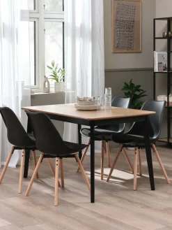 Online JEGIND + KASTRUPMesa JEGIND L130 roble natural/negro +4 sillas KASTRUP negro Mesas De Comedor|Conjuntos De Comedor