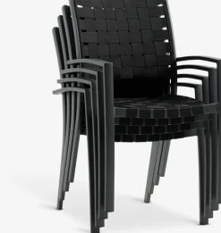 Discount JEKSENSilla apilable JEKSEN negro Sillas De Jardín