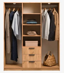 Sale JENSLEVArmario JENSLEV 144x176 3 puertas color roble salvaje nat Armarios|Todos Los Armarios