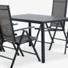 Discount JERSORE + MELLBYMesa JERSORE L140 + 4 sillas MELLBY negro Conjuntos Mesa Y Sillas De Jardín