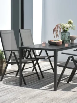 Discount JERSORE + MELLBYMesa JERSORE L140 + 4 sillas MELLBY negro Conjuntos Mesa Y Sillas De Jardín