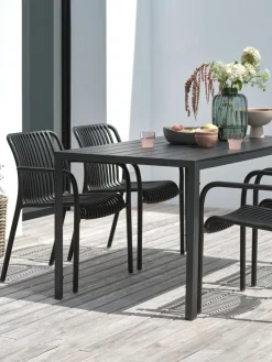 Online JERSORE + NABBENMesa JERSORE L140 + 4 sillas NABBEN negro Conjuntos Mesa Y Sillas De Jardín