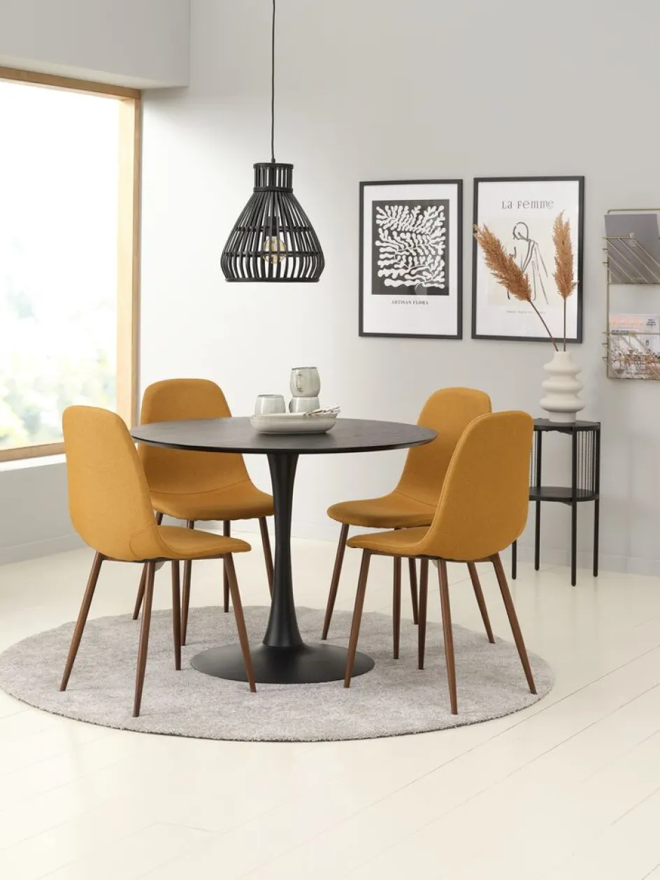 Clearance JONSTRUPSilla de comedor JONSTRUP tela curri/color roble oscuro Sillas De Comedor