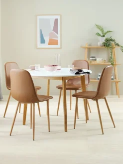 Hot JONSTRUPSilla de comedor JONSTRUP polipiel marrón/roble natural Sillas De Comedor