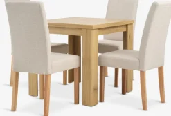 Online JUNGEN + TUREBYMesa JUNGEN L80/160 roble cálido + 4 sillas TUREBY beis Mesas De Comedor|Conjuntos De Comedor