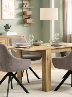 Hot JUNGENMesa de comedor JUNGEN 80x80/160 color roble cálido Mesas De Comedor