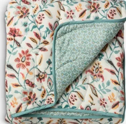 Hot KAMILLEManta acolchada KAMILLE 140x200 blanco/turquesa Mantas