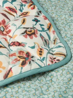 Hot KAMILLEManta acolchada KAMILLE 140x200 blanco/turquesa Mantas